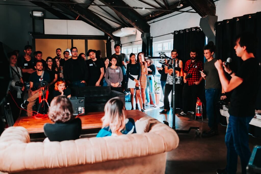 onsite support Group of People Standing Inside Room
